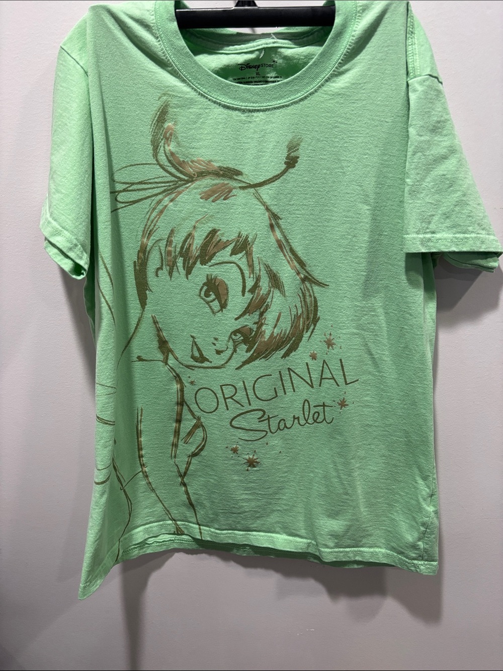 Disney Tinker Bell Short-Sleeve Tee in Mint Green with Gold Graphic
